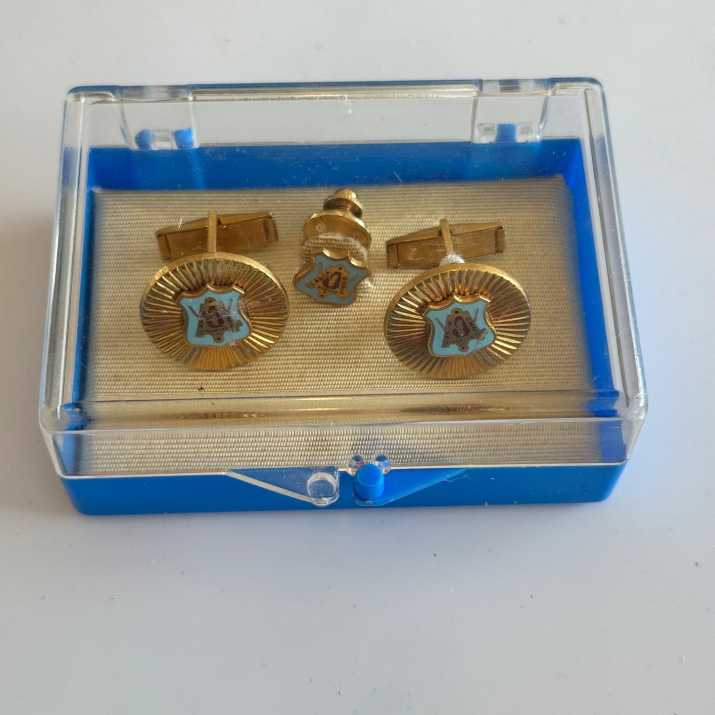 Vtg United Brotherhood of Carpenters UBC Union Cuff Links and Tie Pin Set
