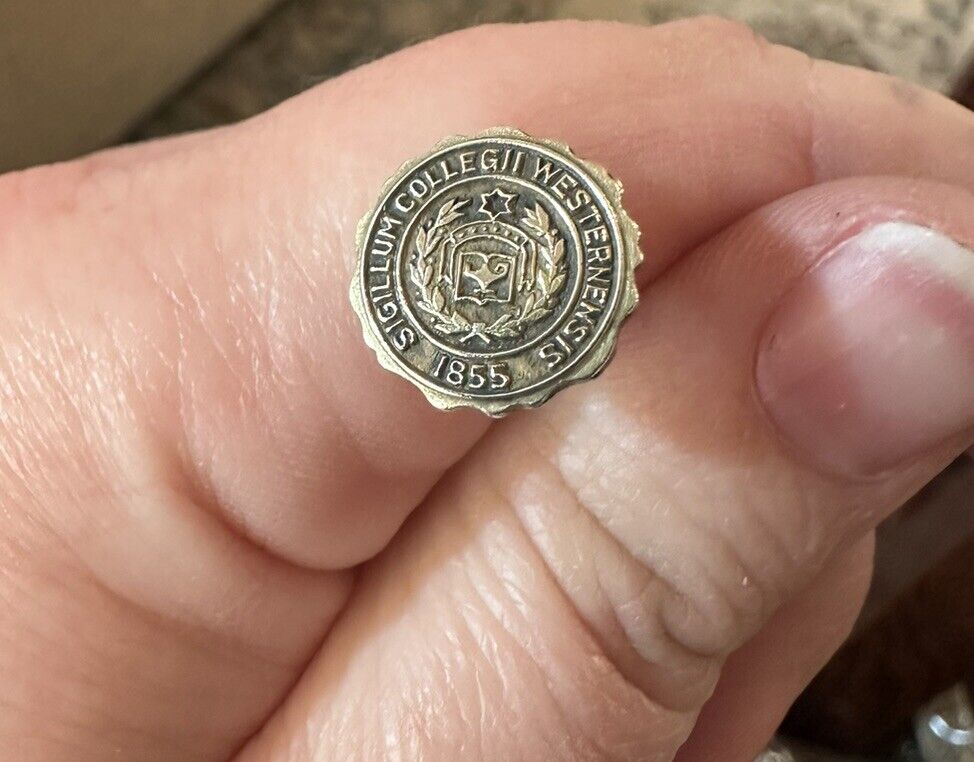 Antique Western College Sterling Silver Hat Stick Pin - Amazing!