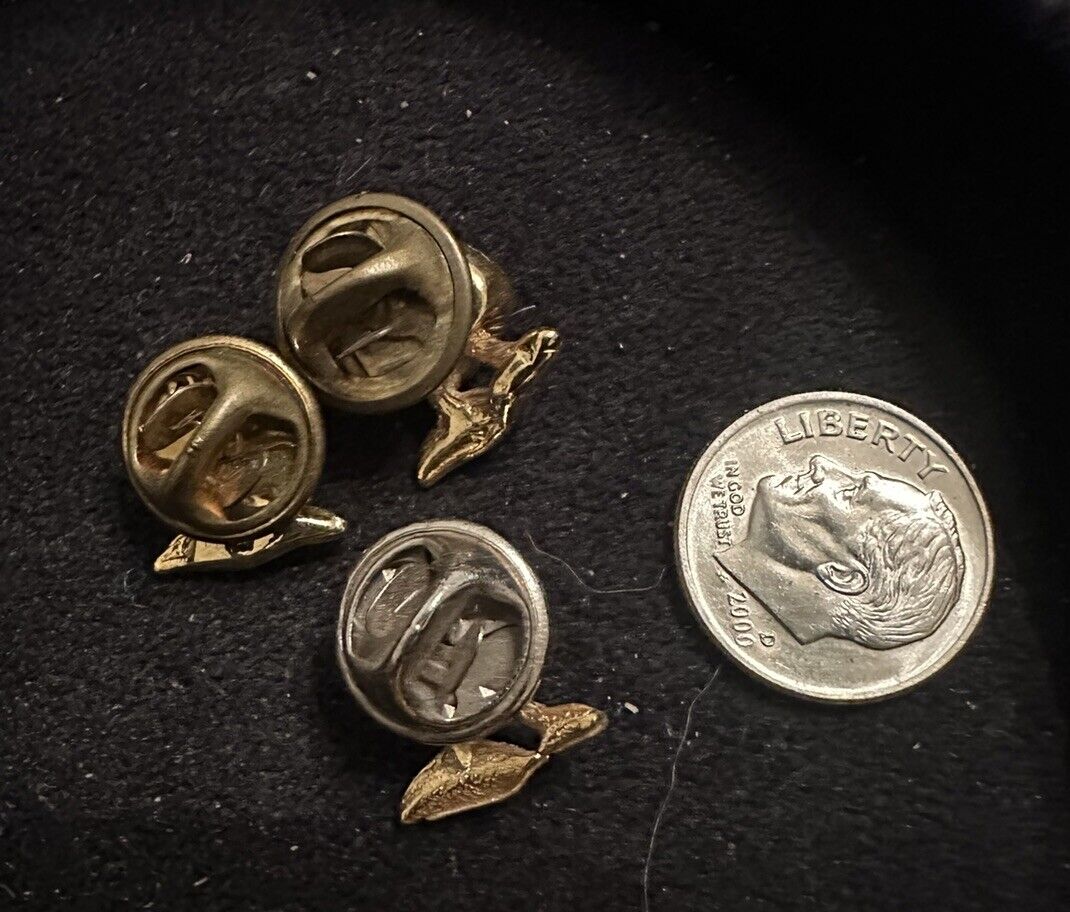 3 Gold Tone Apple Lapel Pins