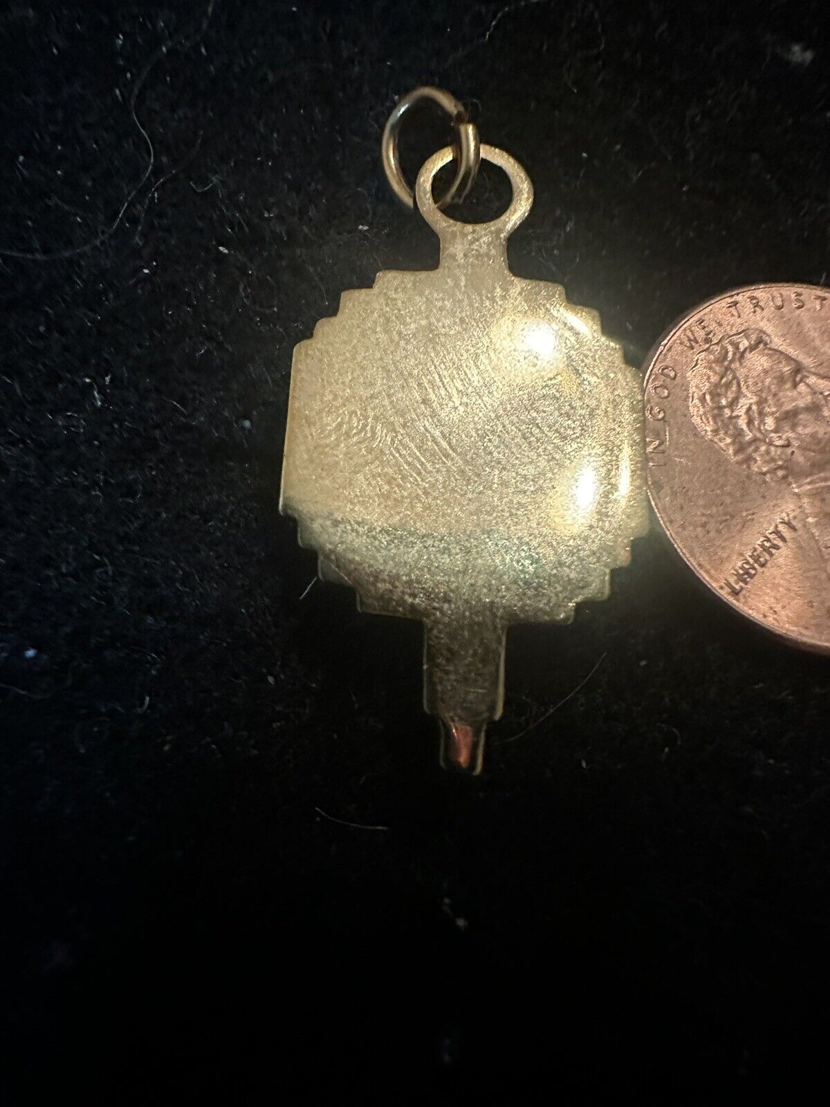 VINTAGE KEY CHARM: UNIVERSITY HIGH SCHOOL FOB GOLD TONE