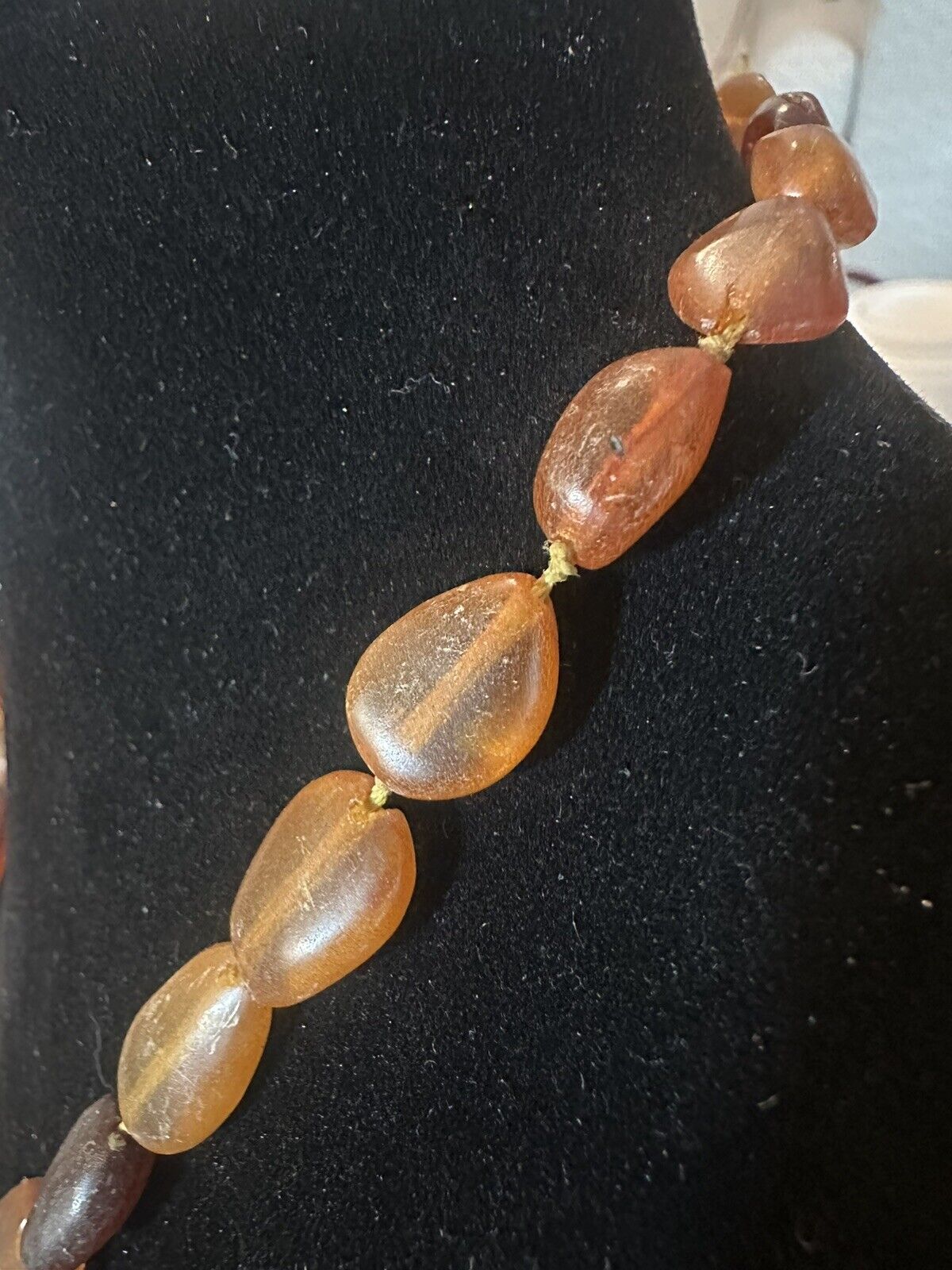 Antique Natural Cognac and Honey Amber Baltic Amber Beads Bead 30g 21” Necklace