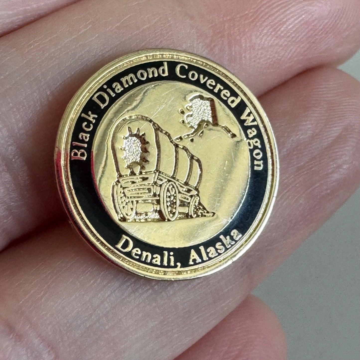 Black Diamond Covered Wagon Lapel Pin – Denali, Alaska