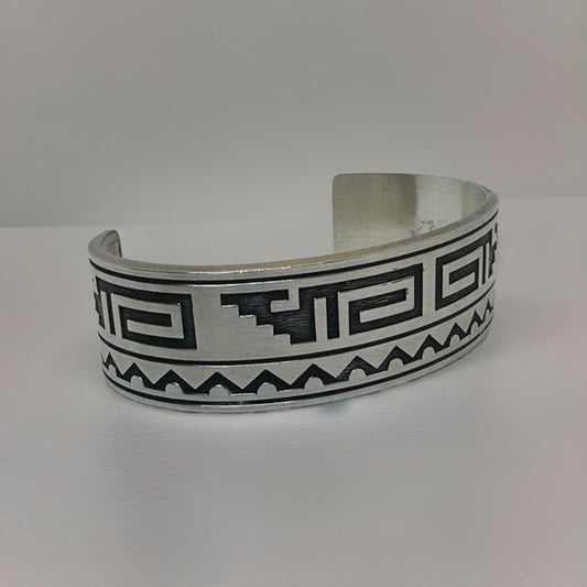 Vintage KABANA Sterling Silver .925 Southwestern Cuff Bracelet Tribal