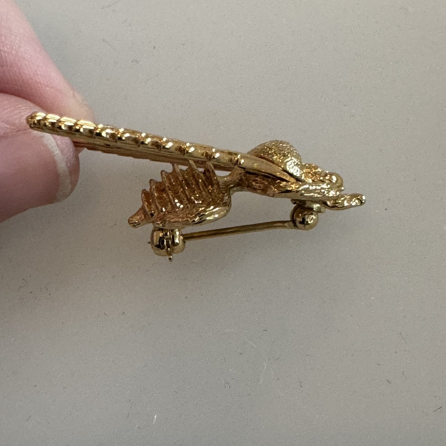 Vintage MONET Signed Gold Tone Bumble Bee Insect Bug Brooch Pin Wire