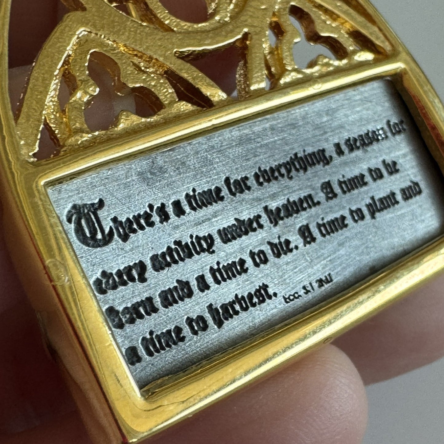 Cathedral Window Brooch Pin With Assorted Removable Christian Scriptures