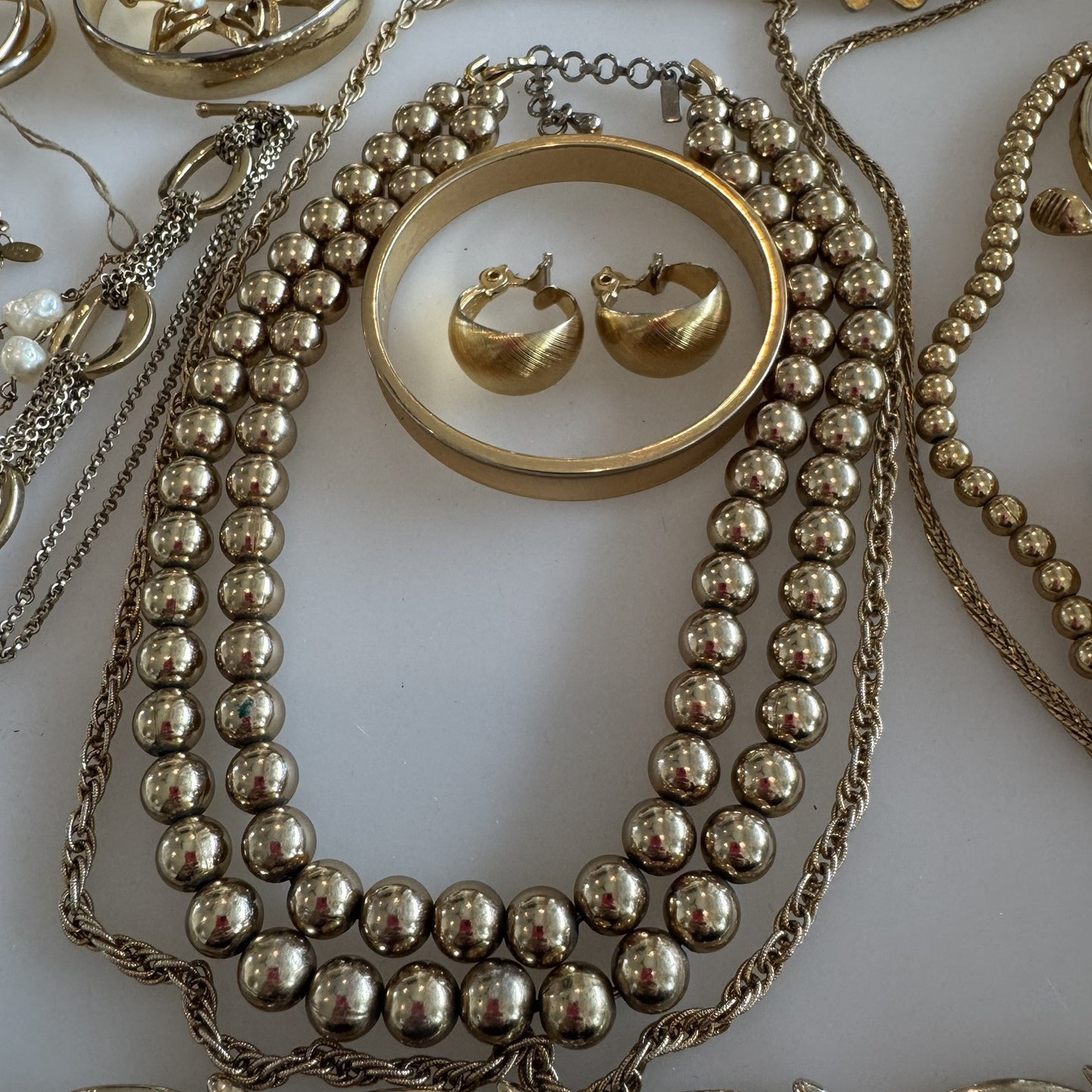 VTG Gold Tone ALL SIGNED Jewelry Lot For Repair Parts Repurpose Harvest AS-IS