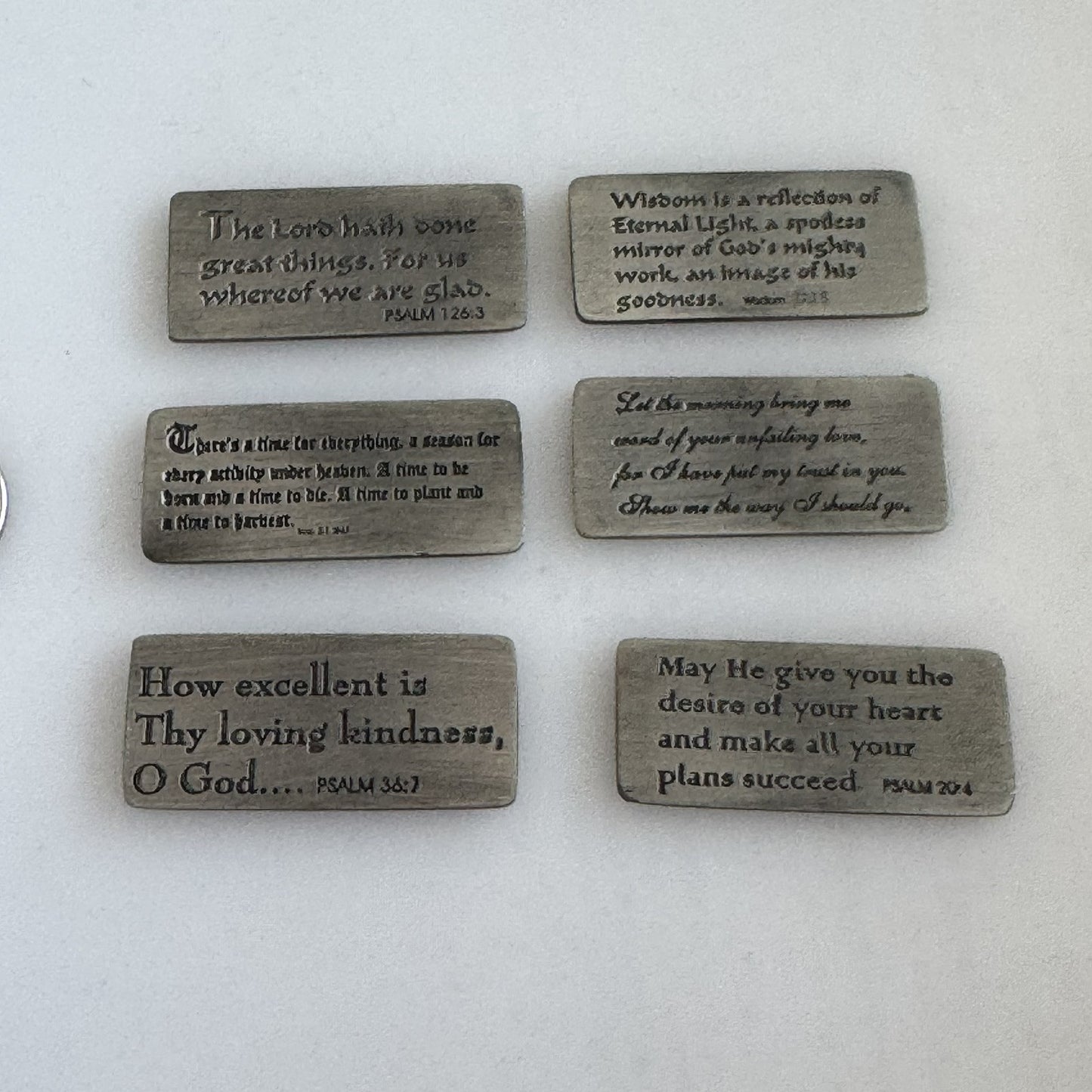 Cathedral Window Brooch Pin With Assorted Removable Christian Scriptures