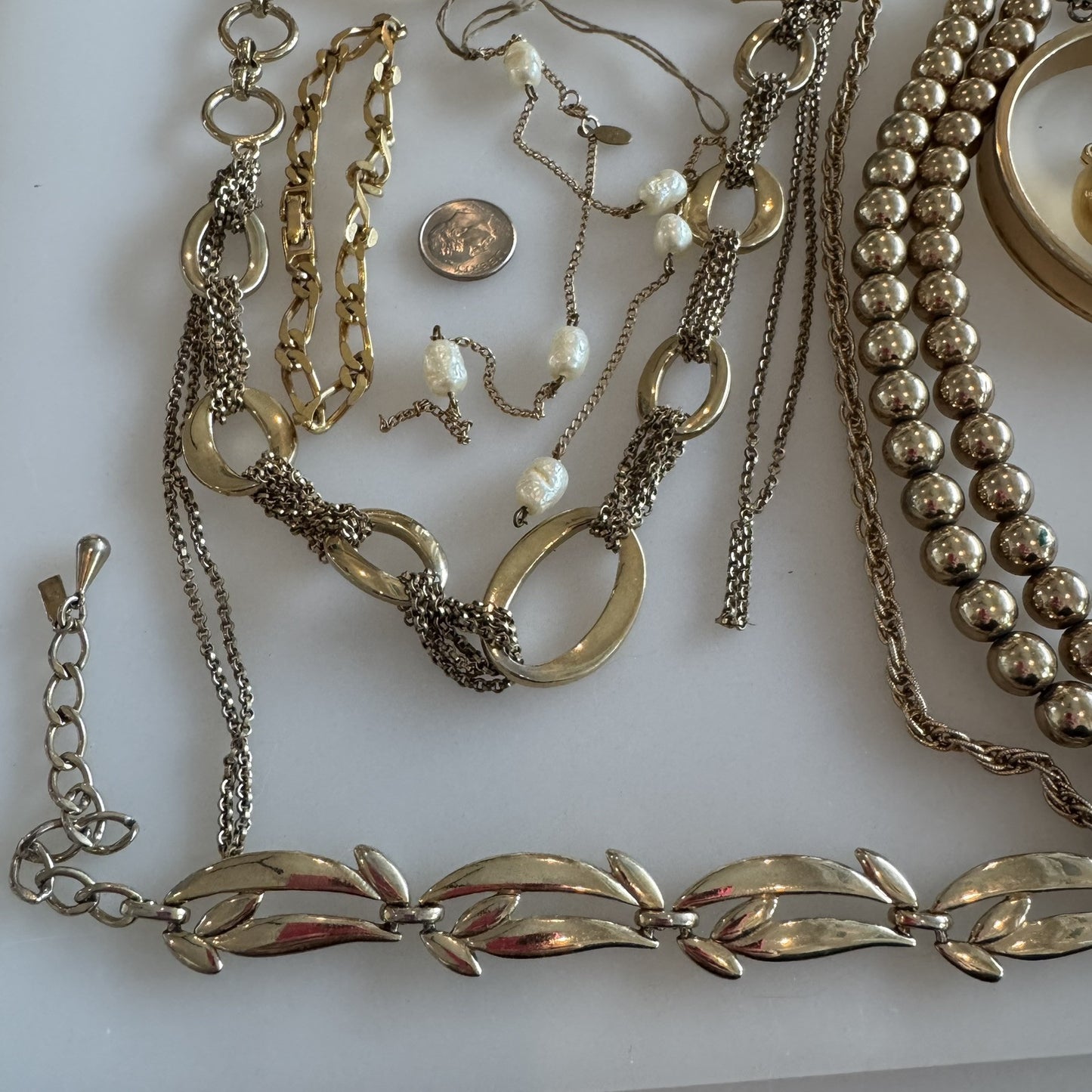 VTG Gold Tone ALL SIGNED Jewelry Lot For Repair Parts Repurpose Harvest AS-IS