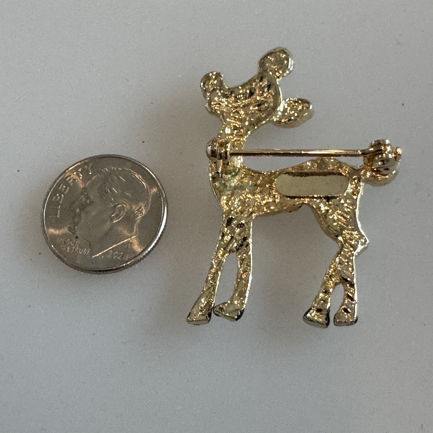 Vtg Eisenberg Ice Unsigned Rhinestone Rudolph The Red Nosed Reindeer Brooch Pin
