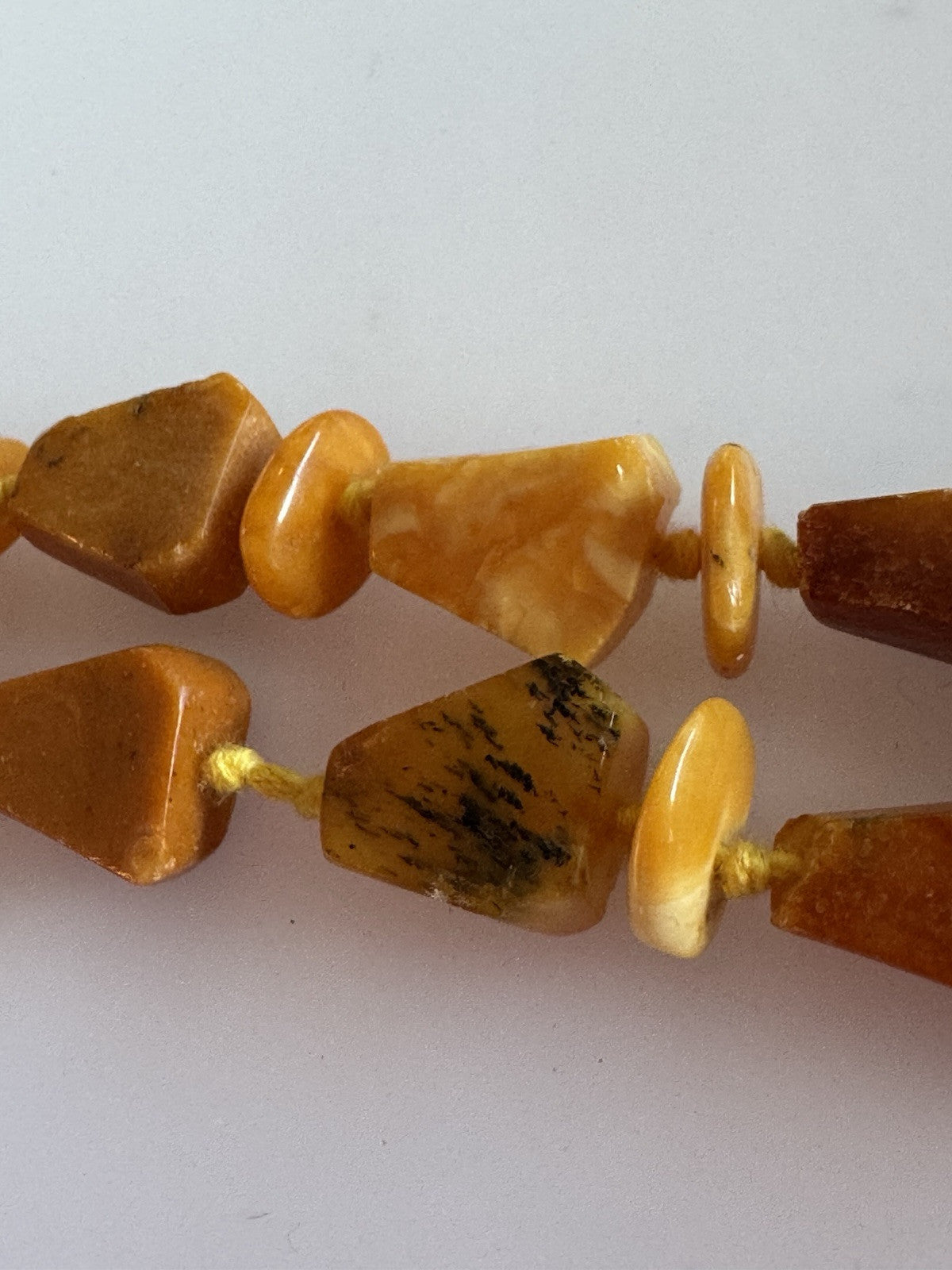 Vintage 25" Hand Knotted Amber Necklace 34g Cognac Butterscotch Egg Yolk