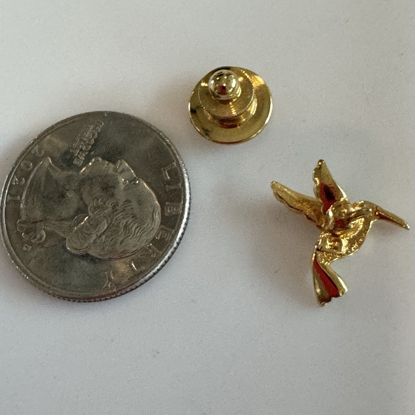 Humming Bird Lapel Hat Pin Tie Tack Gold Tone Pin
