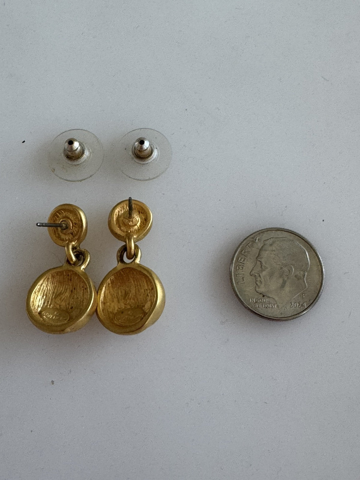 Givenchy Matte Gold Dangle Drop Swirl Pierced Earrings