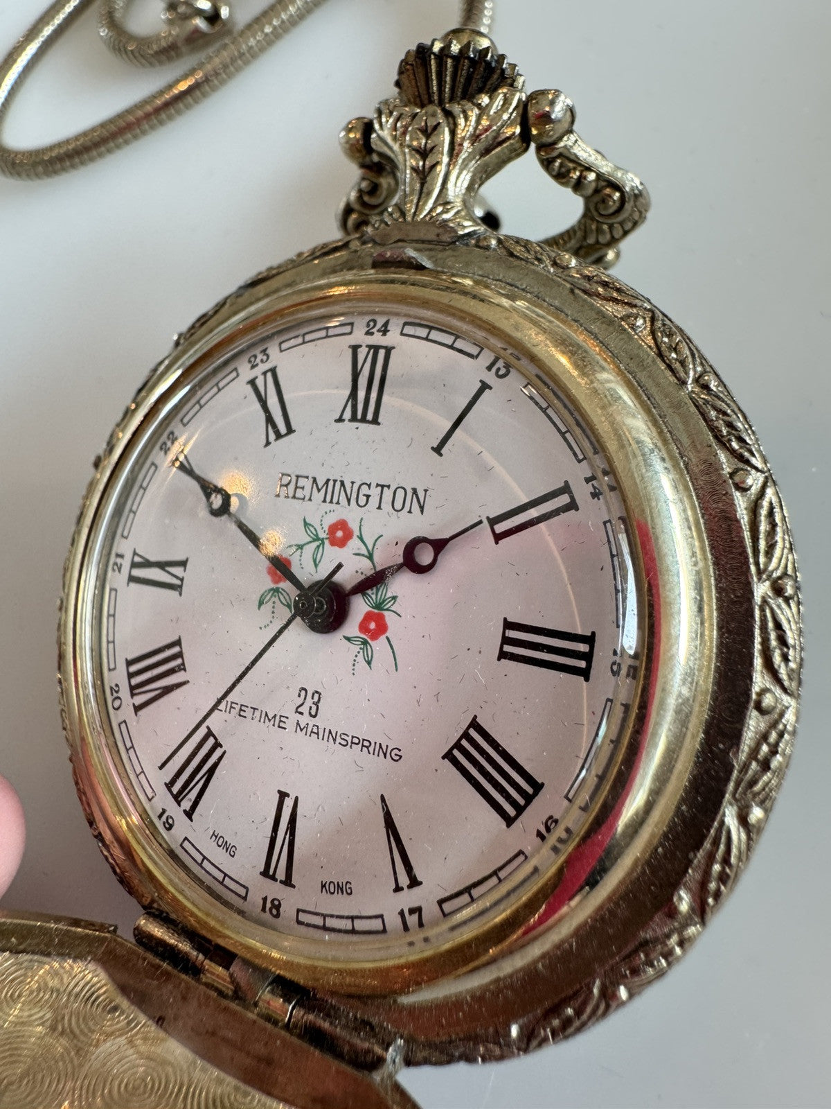 Vintage Remington Mainspring 23 Pocket Watch Cowboy Horse Scene Victorian Theme