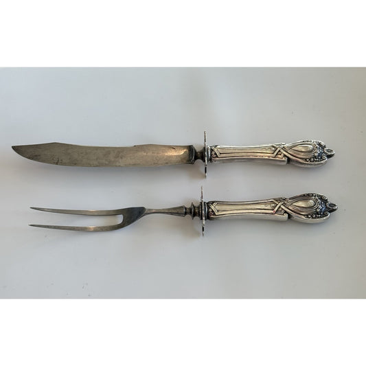 Monticello by Lunt Sterling Silver Steak Carving Set 2pc w/ Stainless 9 1/2"