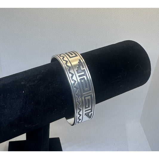 Vintage KABANA Sterling Silver .925 Southwestern Cuff Bracelet Tribal