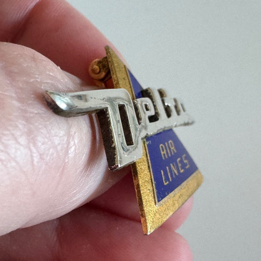 Vtg 1950s-60s Delta Air Lines 3rd Issue Flight Attendant Hat Badge Pin Airlines