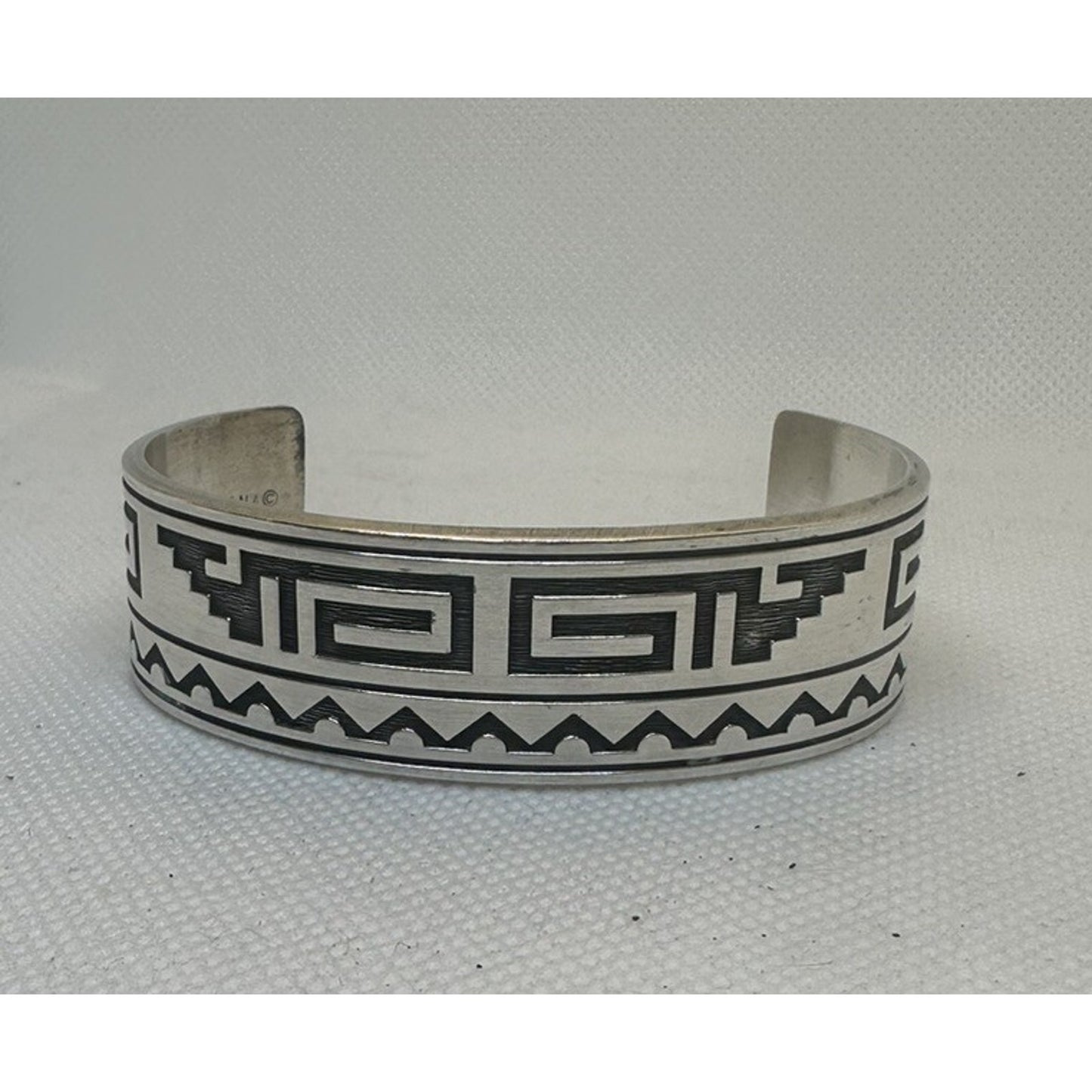 Vintage KABANA Sterling Silver .925 Southwestern Cuff Bracelet Tribal