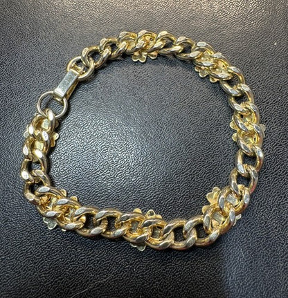 Link Bracelet Clover Shamrock Gold Plated 7 1/4”