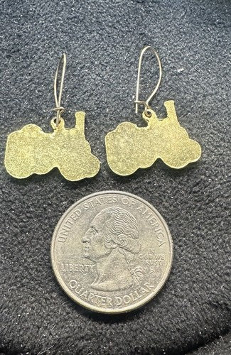 Vintage Fowler Ploughing Engine Traction Engine Steam Earrings