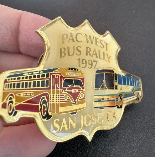 1997 PAC WEST BUS RALLY SAN JOSE CA TRANSIT BUS PIN