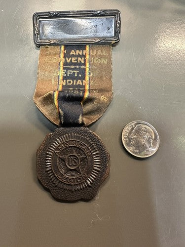 1931 AMERICAN LEGION 13th Annual Convention, Dept of Indiana BRASS WATCH FOB IN