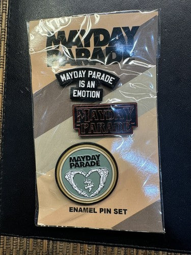 MAYDAY PARADE Is An Emotion 3  Piece Enamel Pins - Excellent!