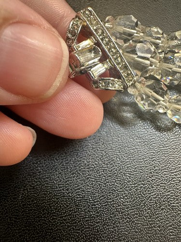 Vtg Marvella 3-Strand Faceted Crystal Beaded Bracelet Elegant Clasp Rhinestone