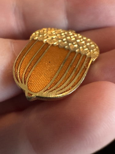Vintage HALLMARK 1970's ACORN CLOISONNE Lapel Pin