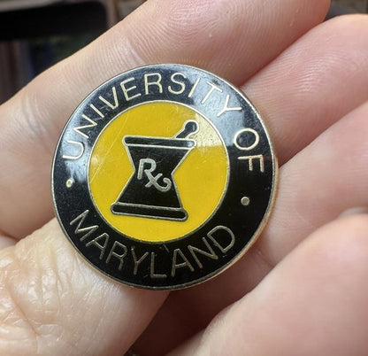 RARE Vintage University of Maryland School of Pharmacy Lapel Pin Tie Tack
