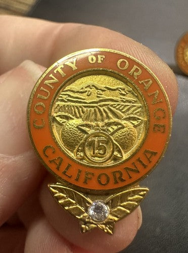 County of Orange California 15 20 25 30 Year Employee Service Award Lapel Pins