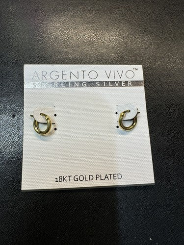 Argento Vivo 18k Gold Plated Sterling Silver Huggie Hoop Earrings - Small Hoops