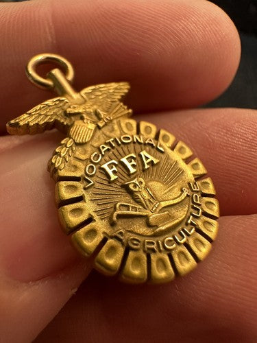 Vintage FFA State Degree Key Vocational Agriculture Pin  "Kansas" Gold Filled