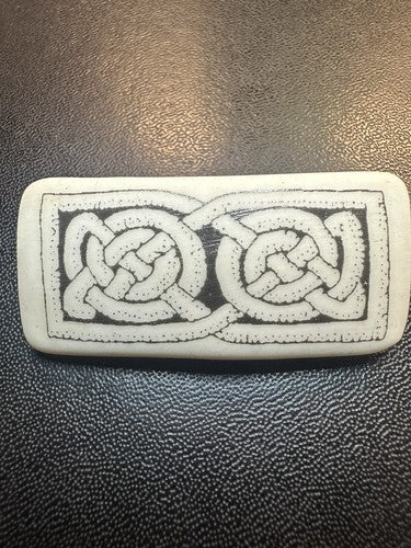 Celtic Brooch Handmade Horizon Porcelain Scotland 1.75" Design B