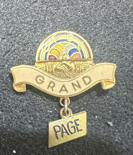 Vintage Order Of Rainbow Girls Grand Page Pin Merit Service