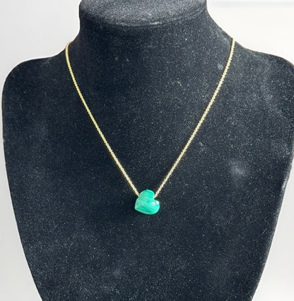 BaubleBar Juno Malachite Stone Necklace 16"+ 3" Extender