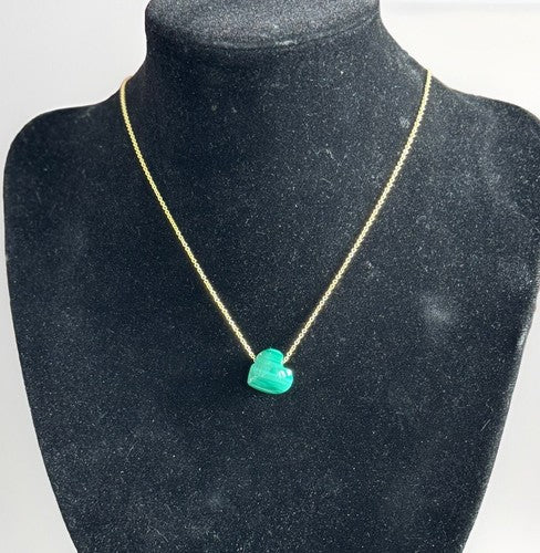 BaubleBar Juno Malachite Stone Necklace 16"+ 3" Extender