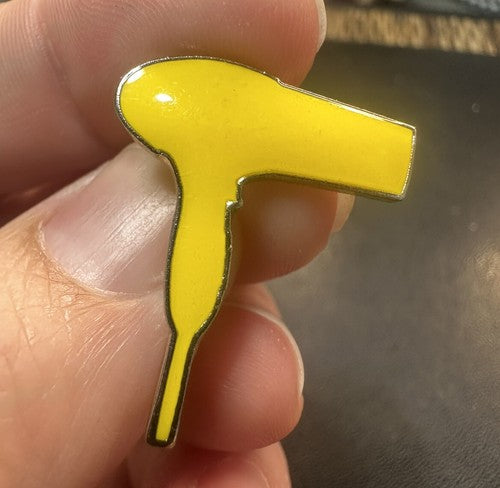 DryBar Blow Dryer Logo Lapel Pin Yellow