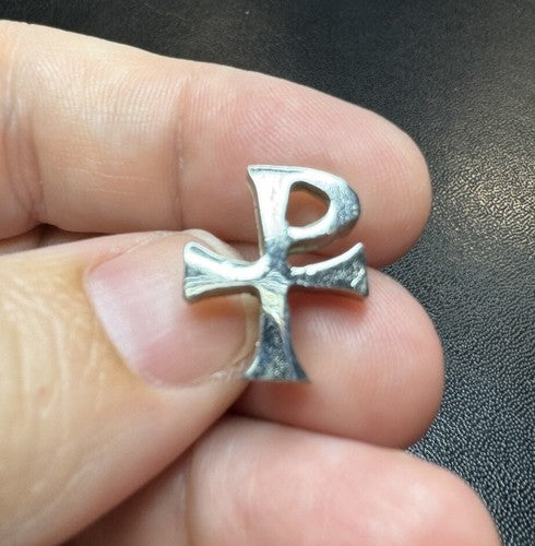 Very Nice Chi Rho Lapel Hat Tie Pin Badge Christian Chi-Rho Symbol Brooch
