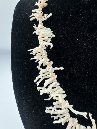 Vintage Angel Skin Coral Branch Necklace Strand 20.5”