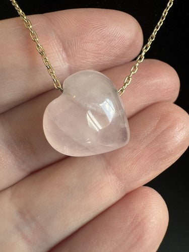 BaubleBar Juno Rose Quartz Stone Gold Plated Necklace 16"+ 3" Extender MRSP $38