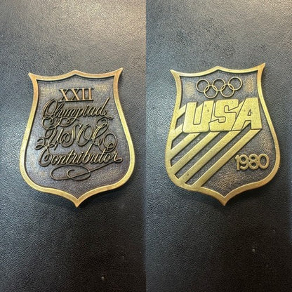 1980 XXII Olympics USOC Contributor Brass Medal Challenge Coin Olympiad