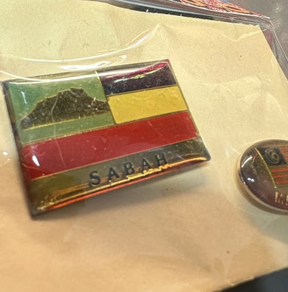 Malaysia National Flag and Sabah Lapel Pin Sabah Museum Borneo