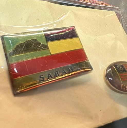 Malaysia National Flag and Sabah Lapel Pin Sabah Museum Borneo