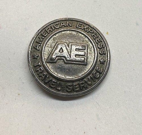 Vintage American Express Travel Service Set of Metal Suit Buttons RARE AMEX