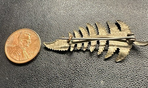 Antique WWI ST MIHIEL Commemorative Fern Pin FRANCE