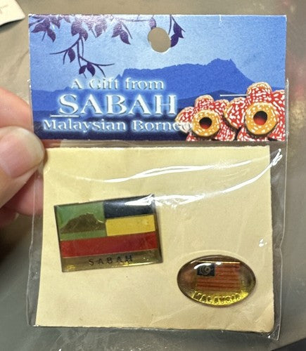 Malaysia National Flag and Sabah Lapel Pin Sabah Museum Borneo