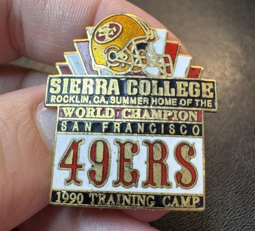 1990 San Francisco 49ers Training Camp Rocklin Ca Collector Pin - Sierra College