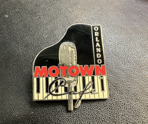 Motown Cafe Orlando Microphone Piano Vintage Lapel Pin Back