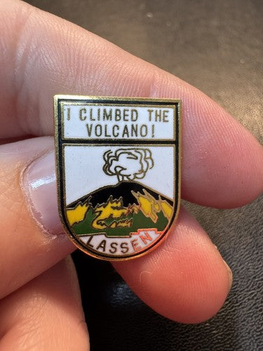 VTG Lassen Volcanic National Park Lapel Hat Pin I CLIMBED THE VOLCANO!