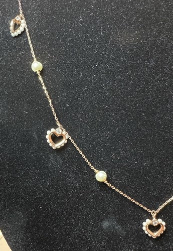 KATE SPADE ROSE GOLD HEART Shining Spade Necklace